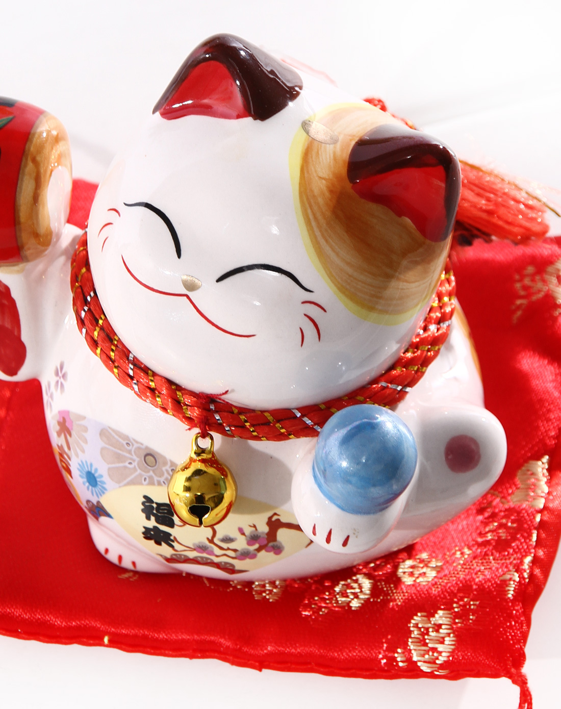 彩色陶瓷招财猫开运鼓