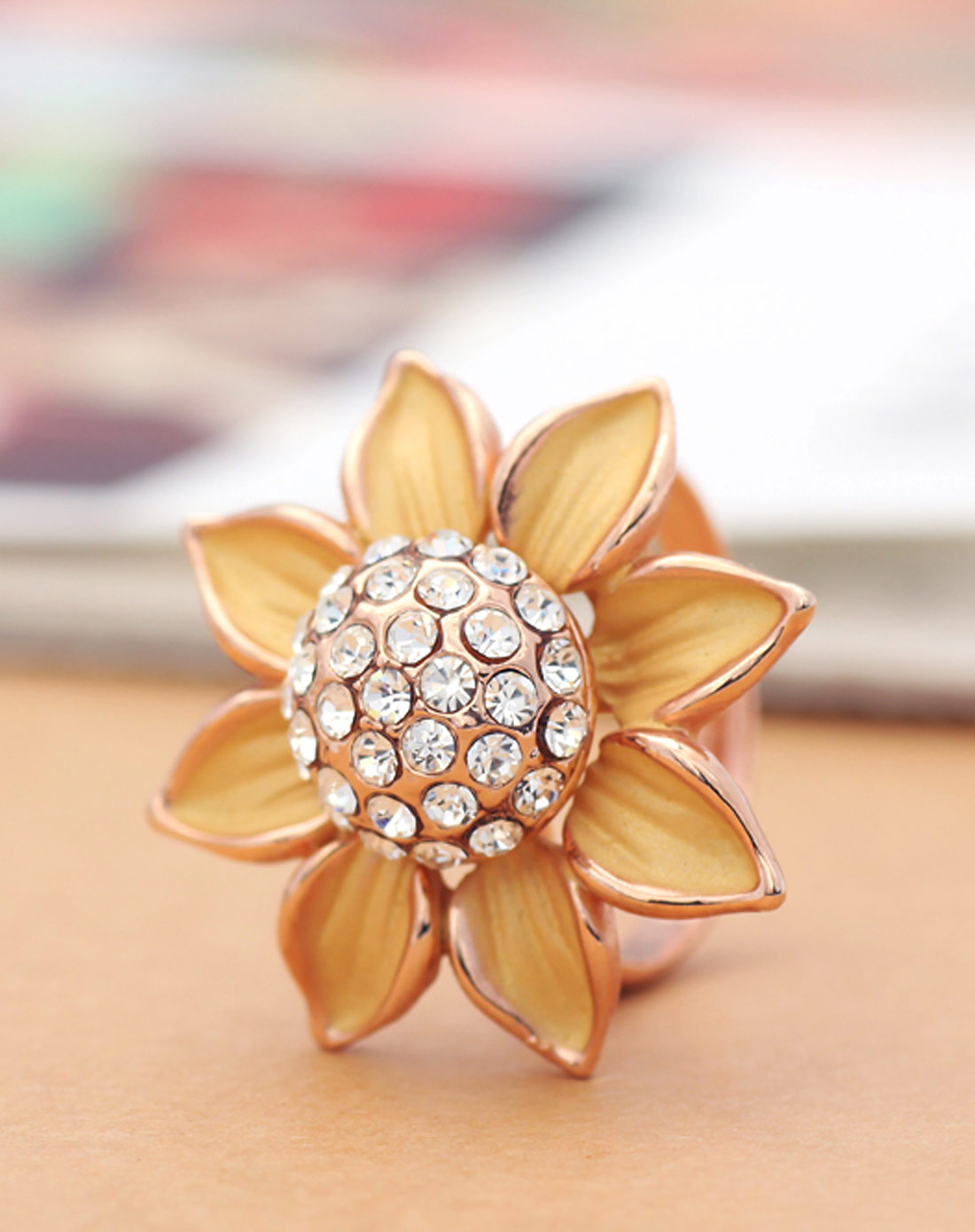 花朵活口戒指