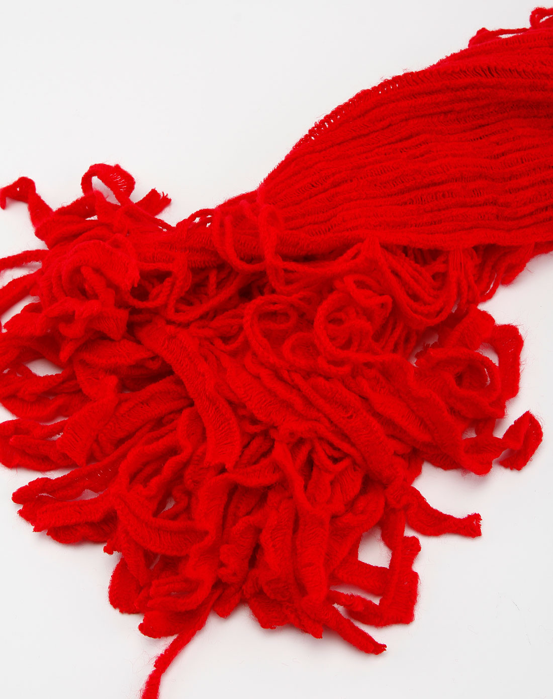 女款大红色毛线时尚围巾