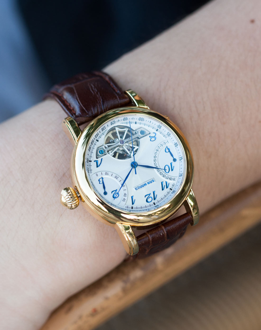 marco尊贵全金色机械白盘中性表s5392g_唯品会