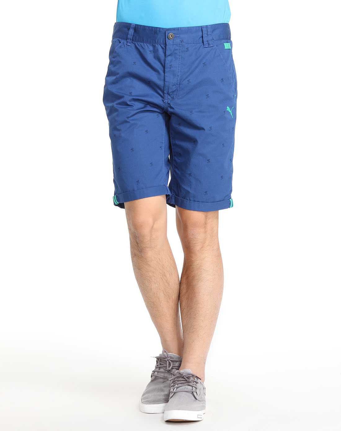 男款宝蓝色休闲短裤