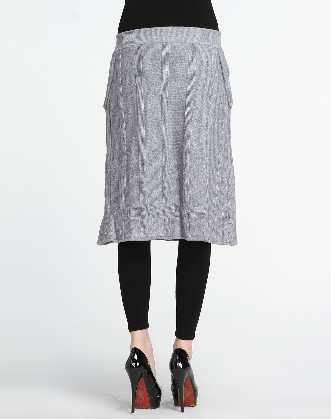 海尔曼斯 女款浅灰色休闲针织半裙