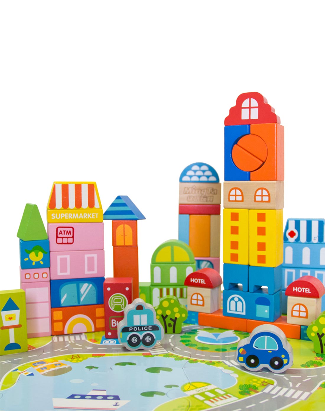 铭塔 城市场景积木a8105