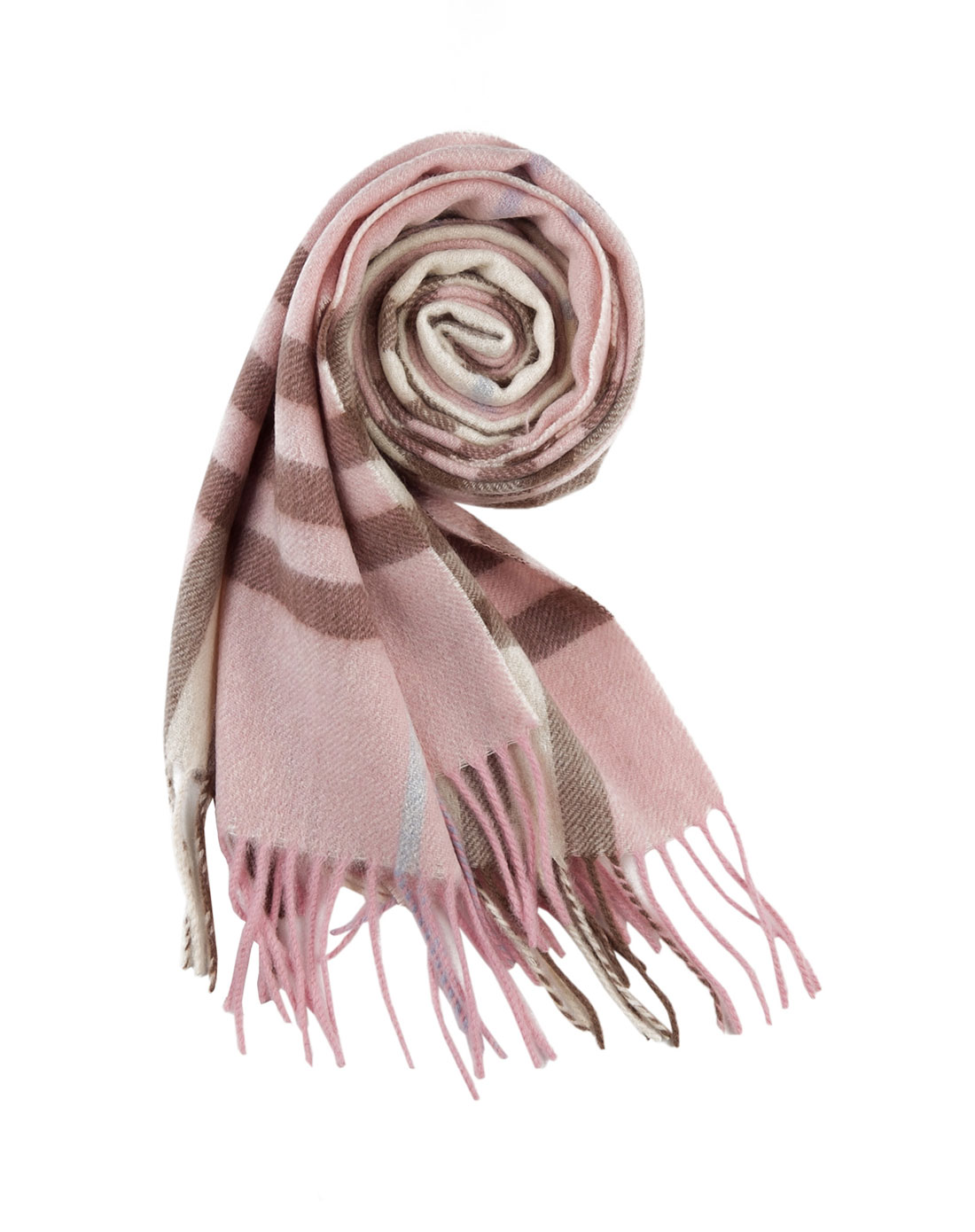 女款粉咖欧美英伦风大巴格羊绒围巾