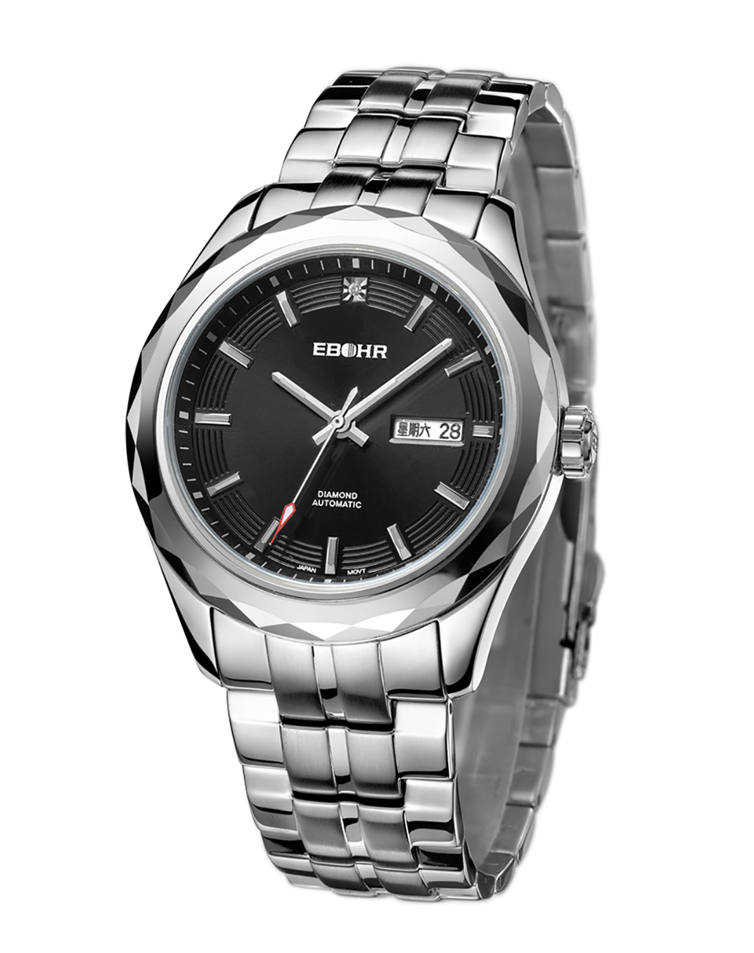 依波ebohr手表专场 男款依波豪华黑面自动机械表