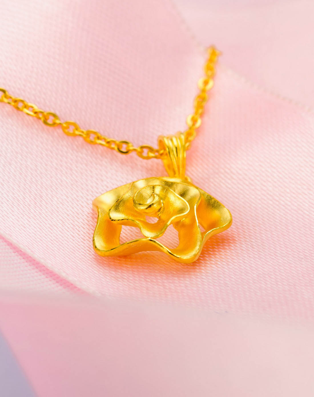 花情密语系列-东方美人足金/黄金吊坠