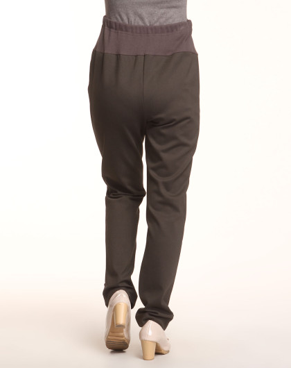 贝儿森&哈优孕妇服饰用品墨绿职业托腹可调节针织长裤421121_唯品会