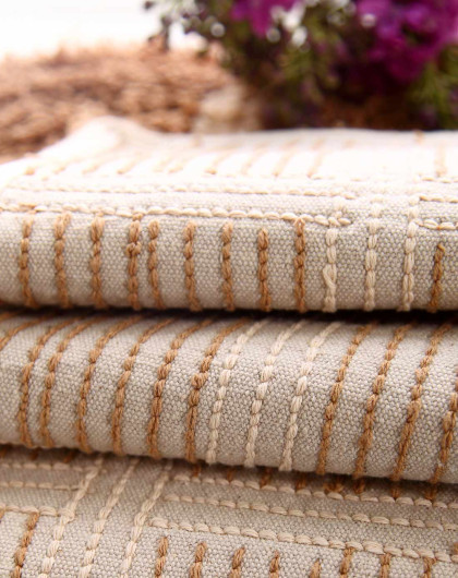 全棉格绒地毯/深咖