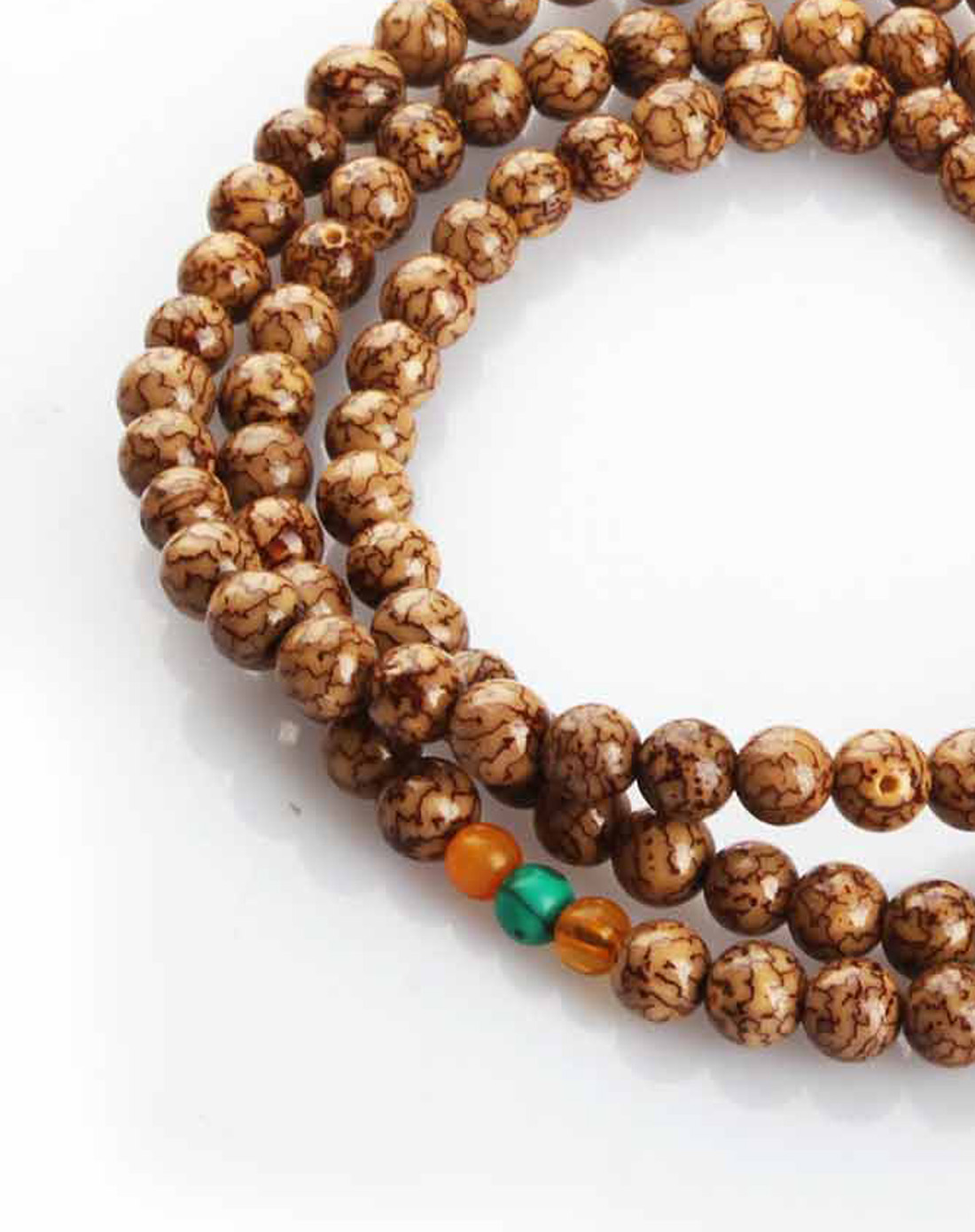 精选银线本色菩提108颗佛珠