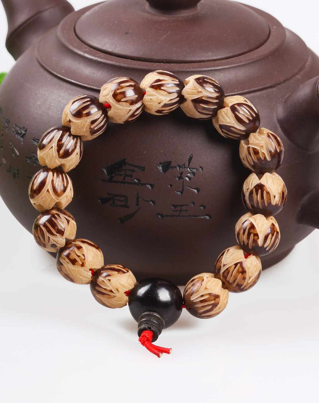 精选花根菩提雕莲花手珠