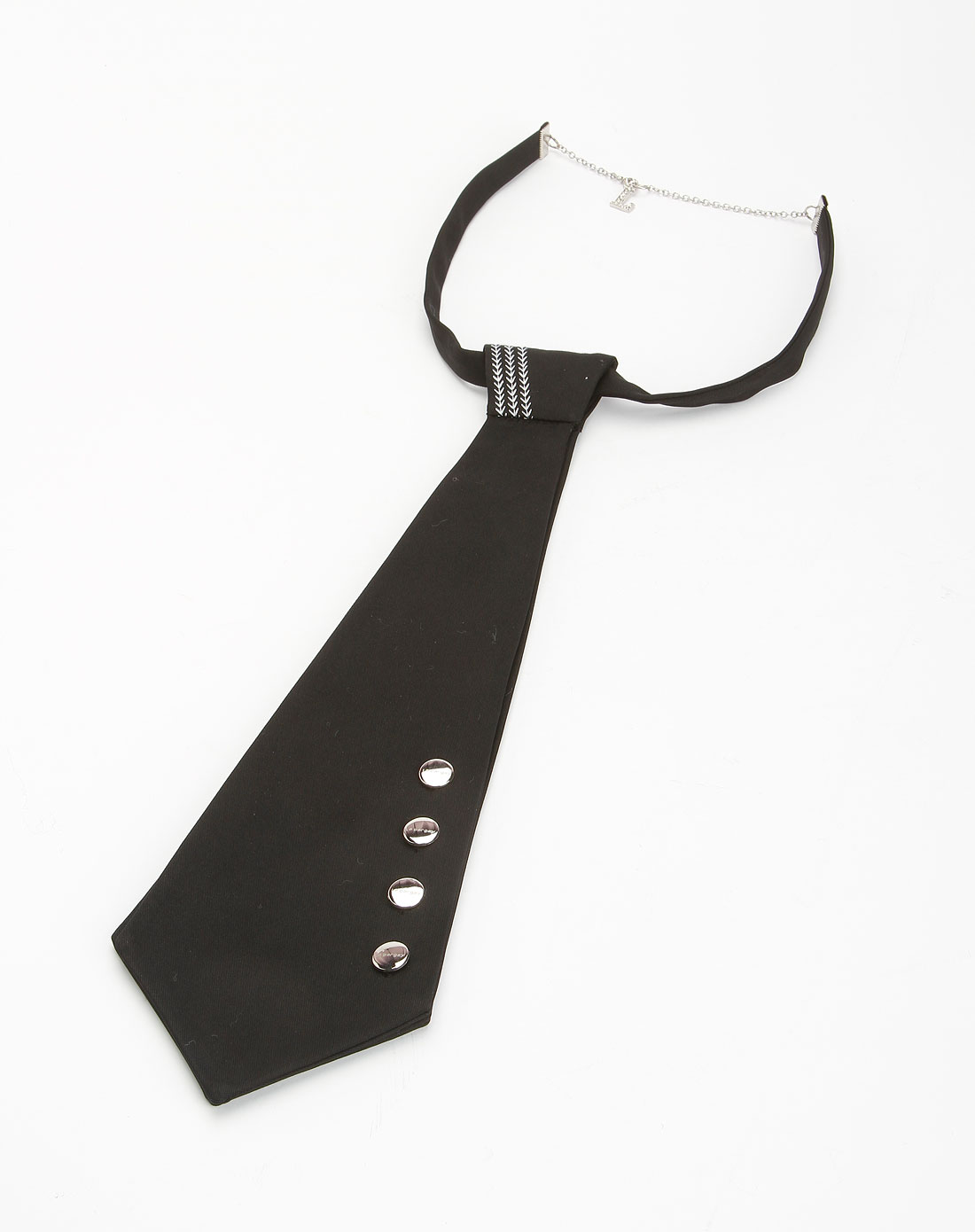 黑色时尚四扣双层领带