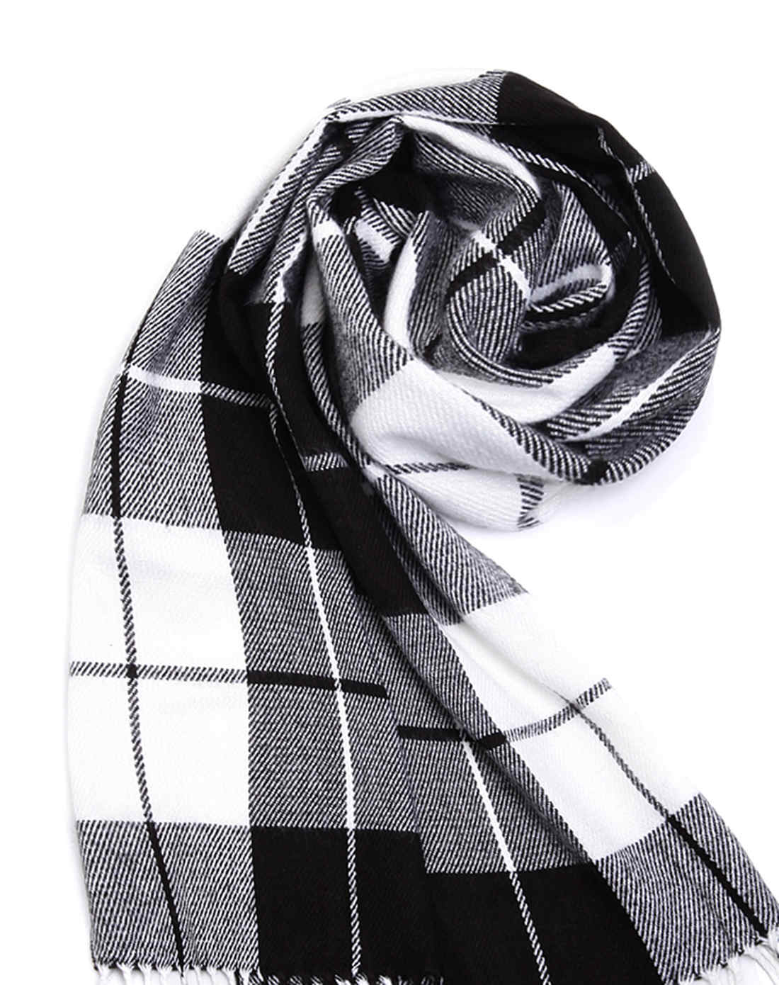 男款黑色/灰色英格兰大格子流苏围巾