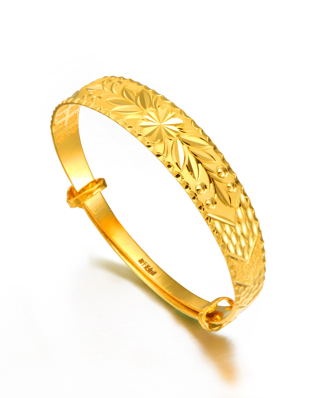 精美车花 黄金999千足金手镯
