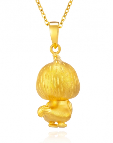 足金12生肖立体鸡硬金黄金吊坠(定价)