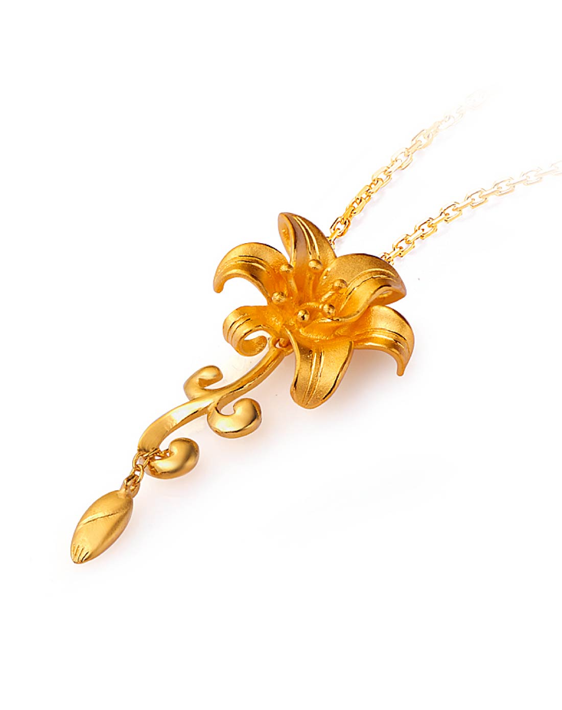 娇艳欲滴花形黄金吊坠(计价)