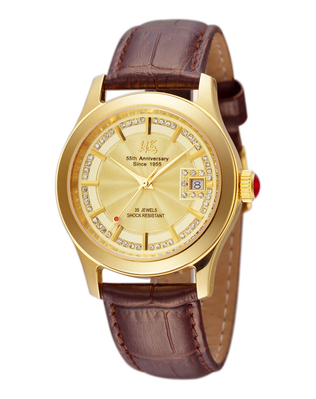 上海牌南非真钻k金机械表