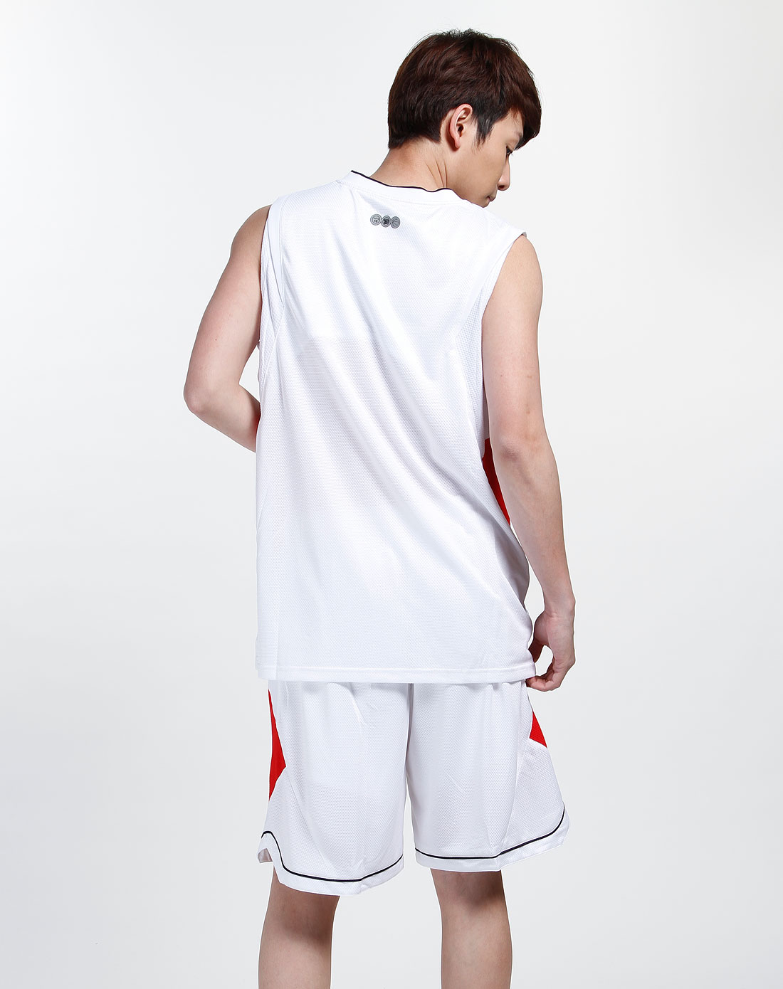 男款白色篮球系列短袖篮球服套装