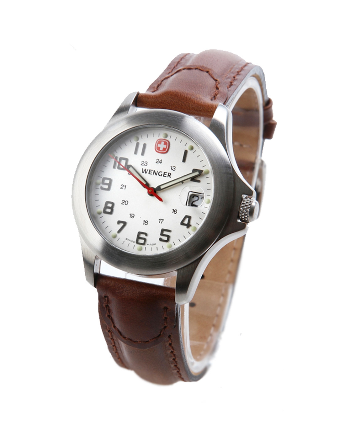手表威戈wenger 陆军系列白面钢壳石英表 瑞士军刀wg72000tz_唯品会