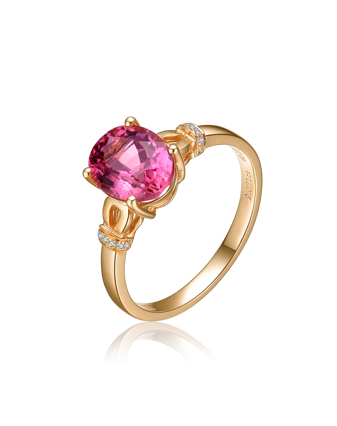 佐卡伊zocai珠宝专场-玫瑰18k金碧玺女戒