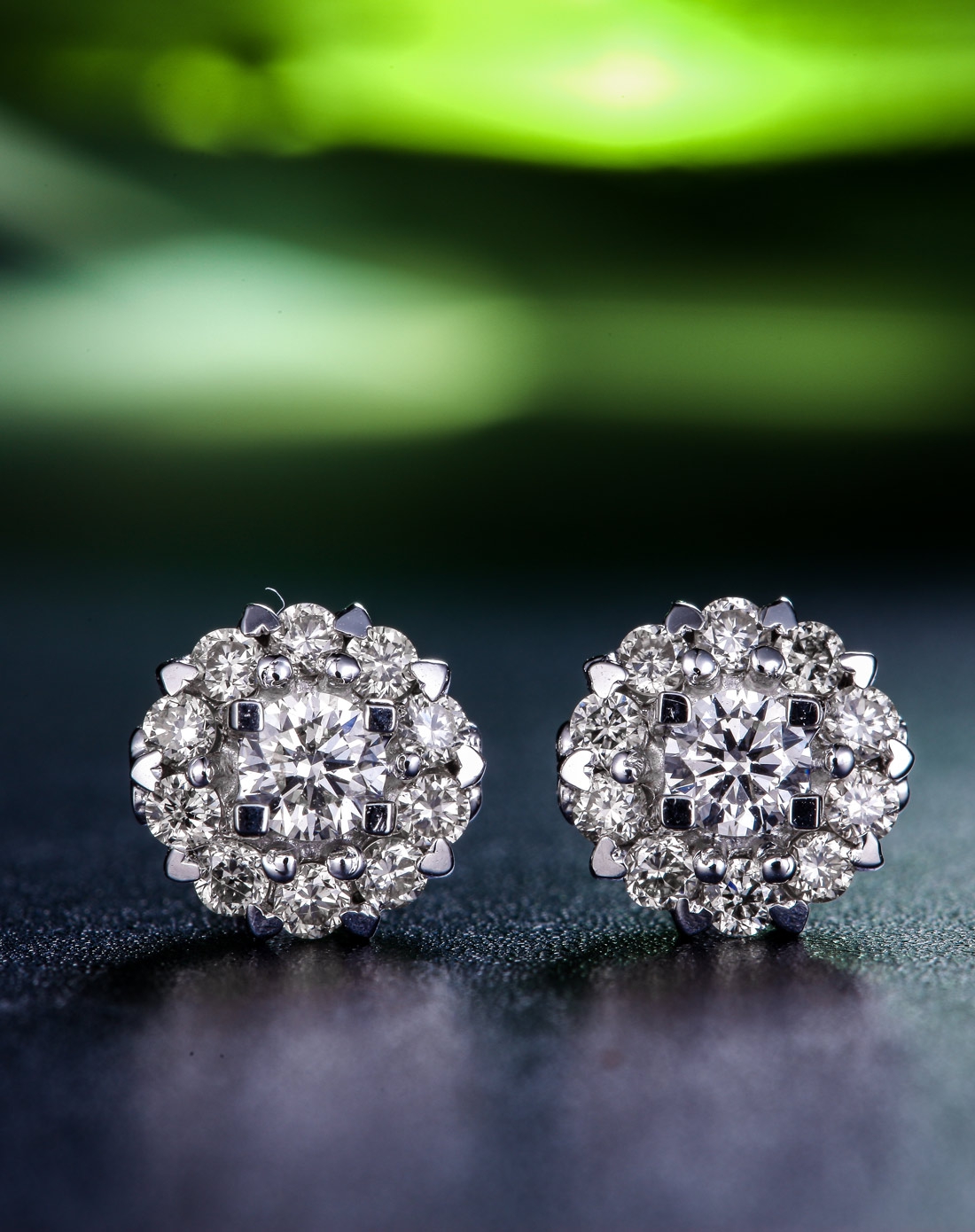 白18k金钻石耳钉