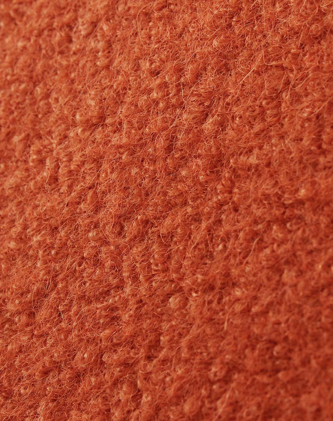 橘红色长袖显瘦毛呢连衣裙