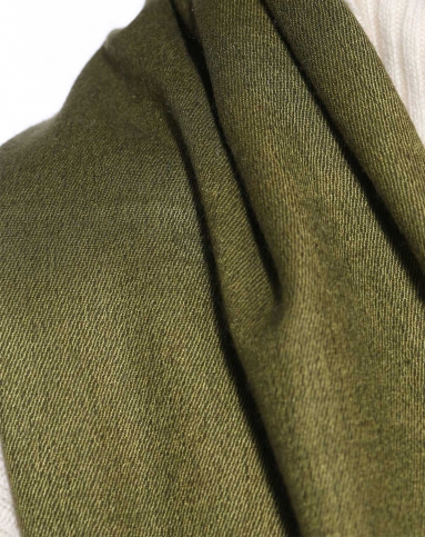 中性绿丝绒围巾(羊绒 桑蚕丝)