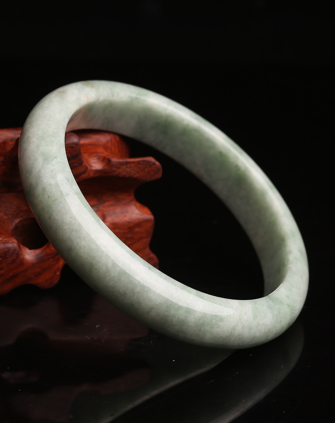 粗豆种天然翡翠a货中老年人手镯b3