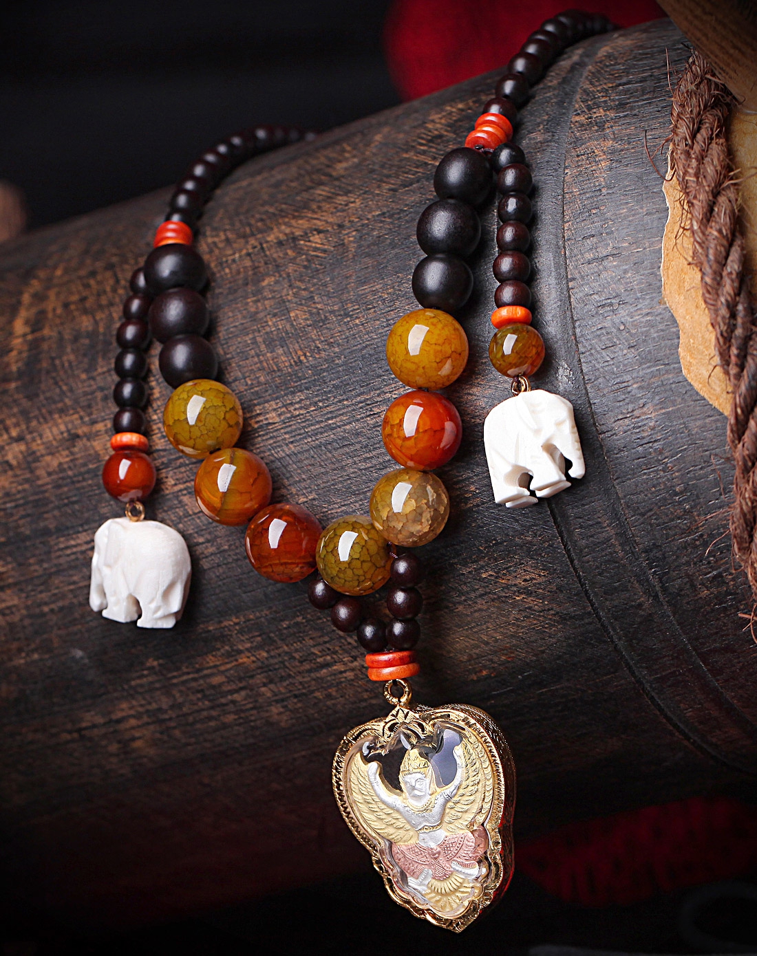 爆花龙纹泰国佛牌项链