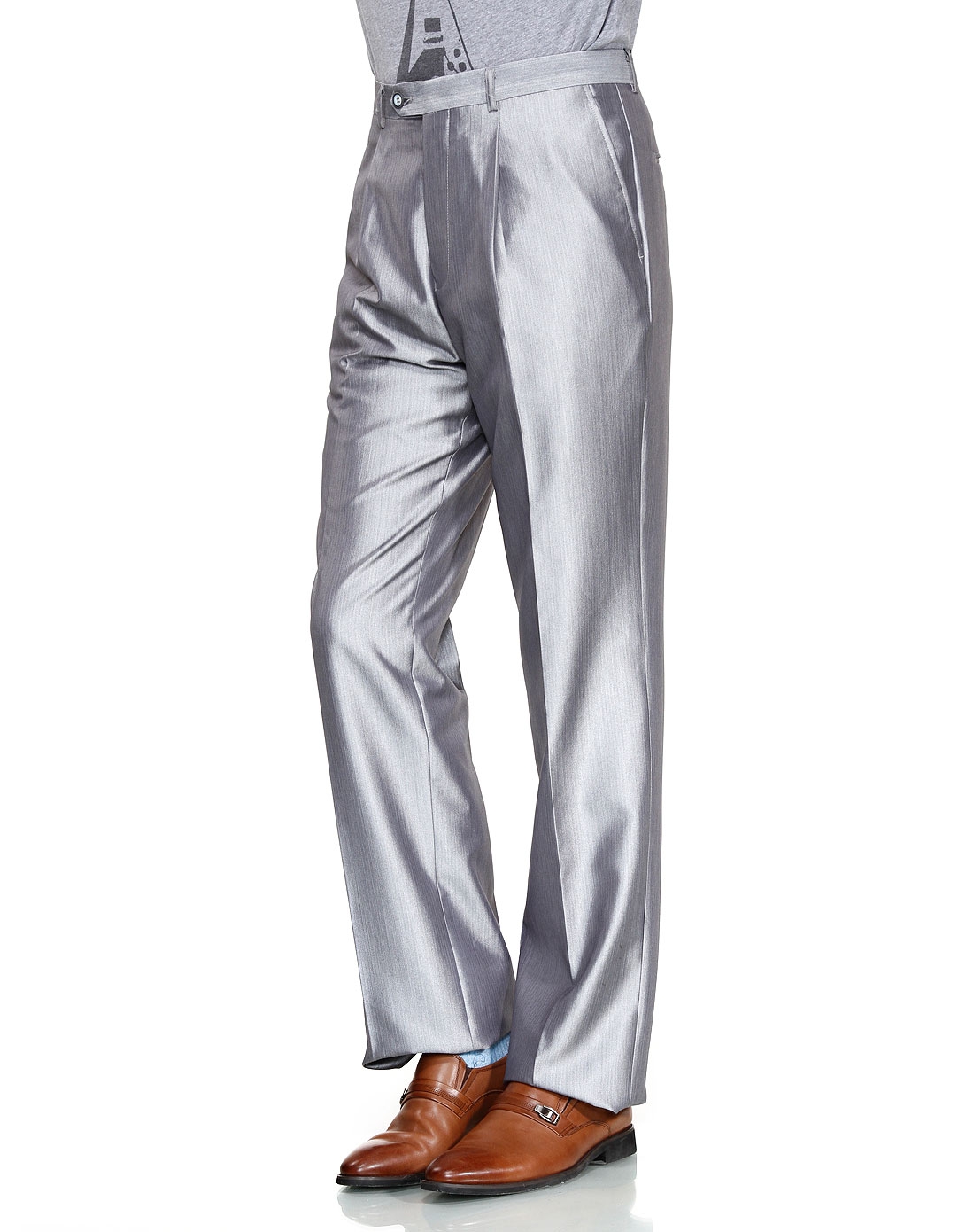 时尚气质银灰色西装长裤