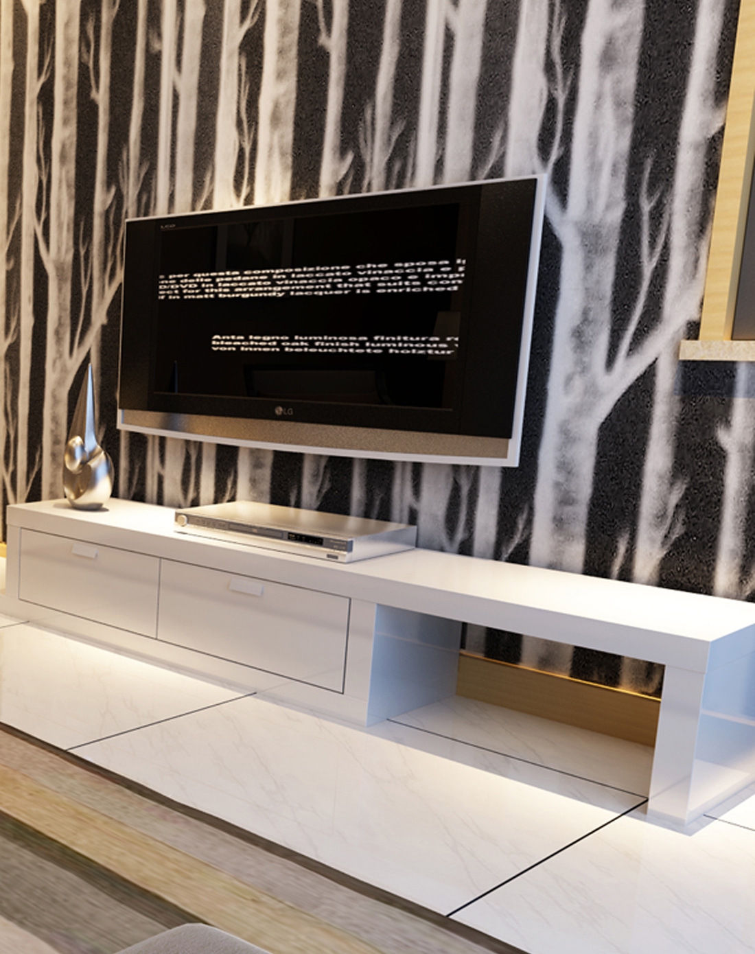 钢琴烤漆 伸缩电视柜2.8m-2.261m