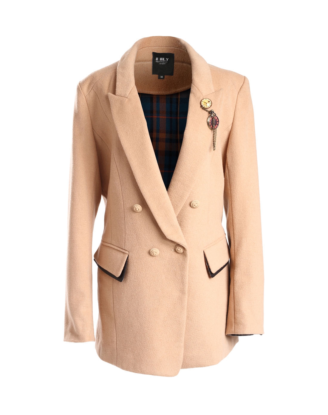 浅米咖色优雅气质淑女长款长袖外套