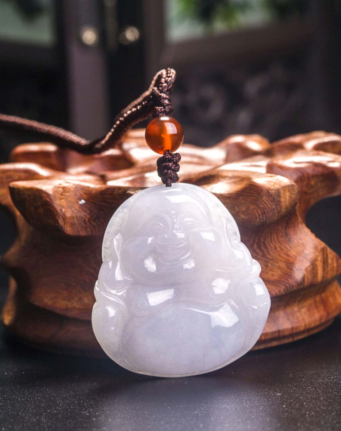 蛋清种起胶起莹玉佛挂件吊坠极品天然翡翠a货(附国检证书)