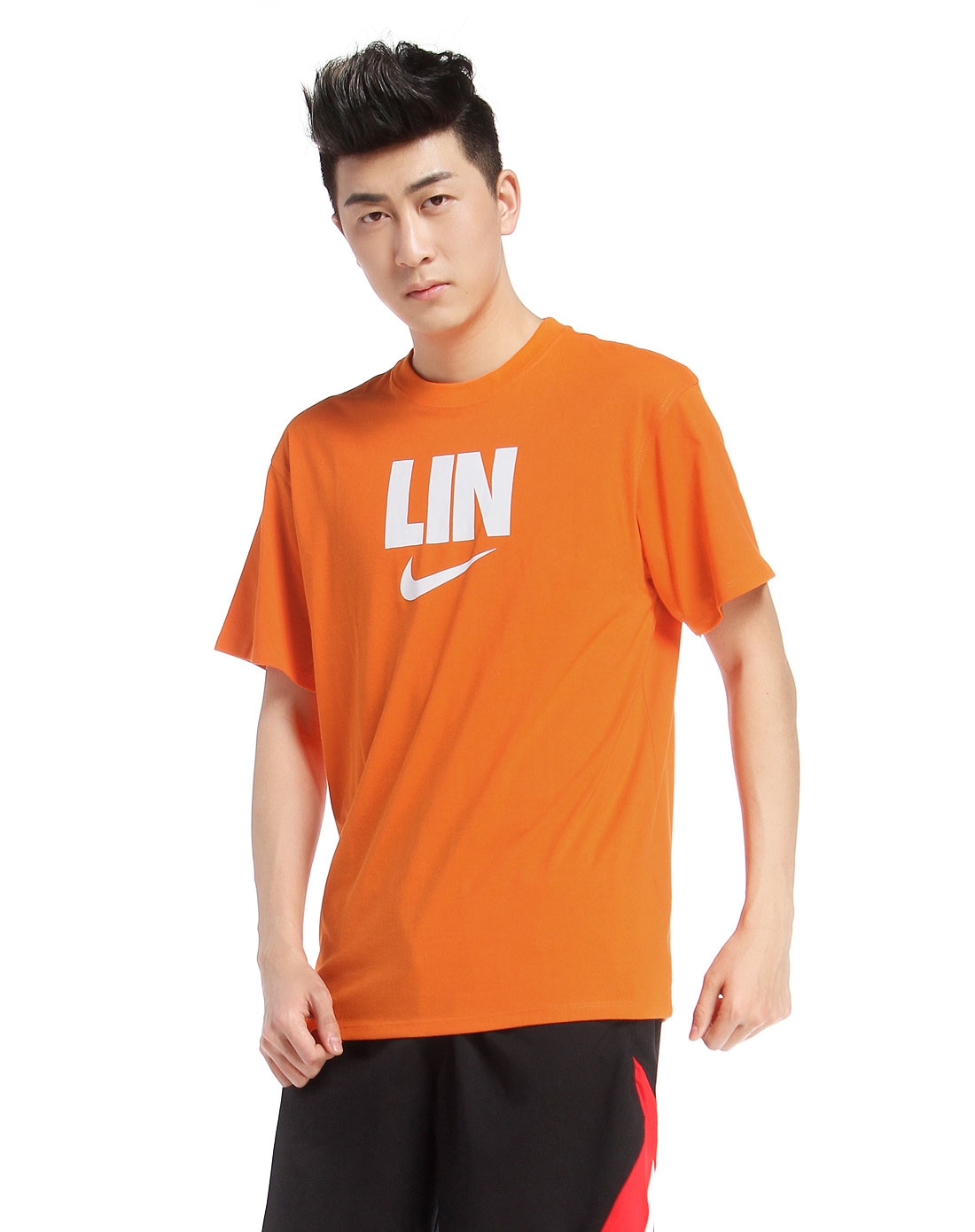 耐克nike 男款橙色百搭活力短袖t恤