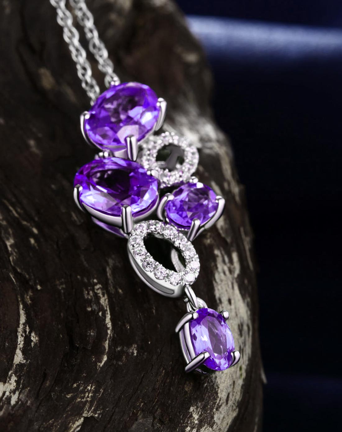 925银紫水晶幸福之家吊坠