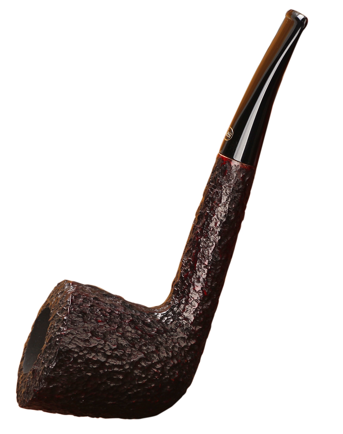 意大利沙芬黑麻面橄榄直柄手工烟斗