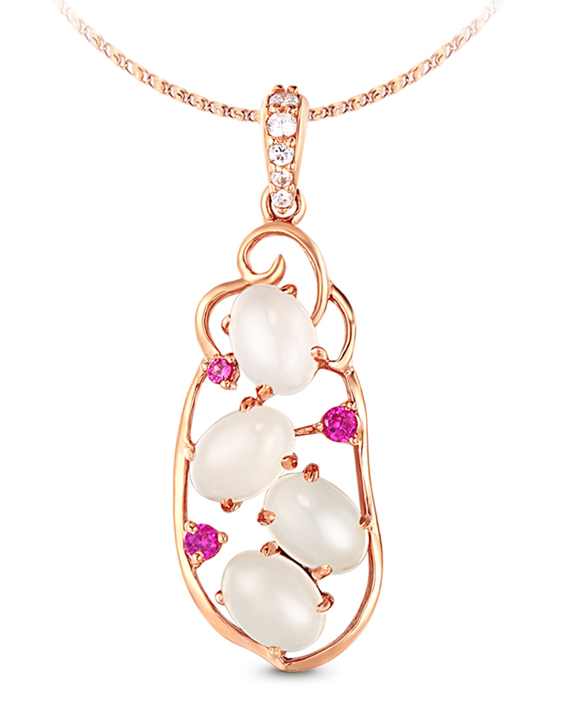 多子豆荚 k金玉髓吊坠