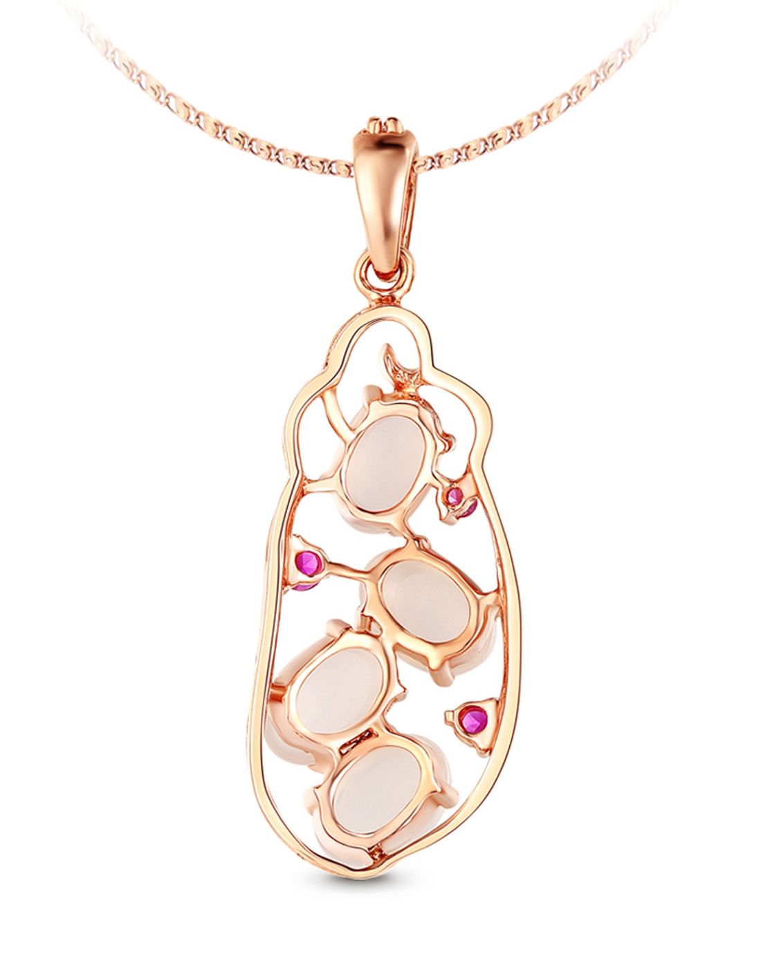 多子豆荚 k金玉髓吊坠