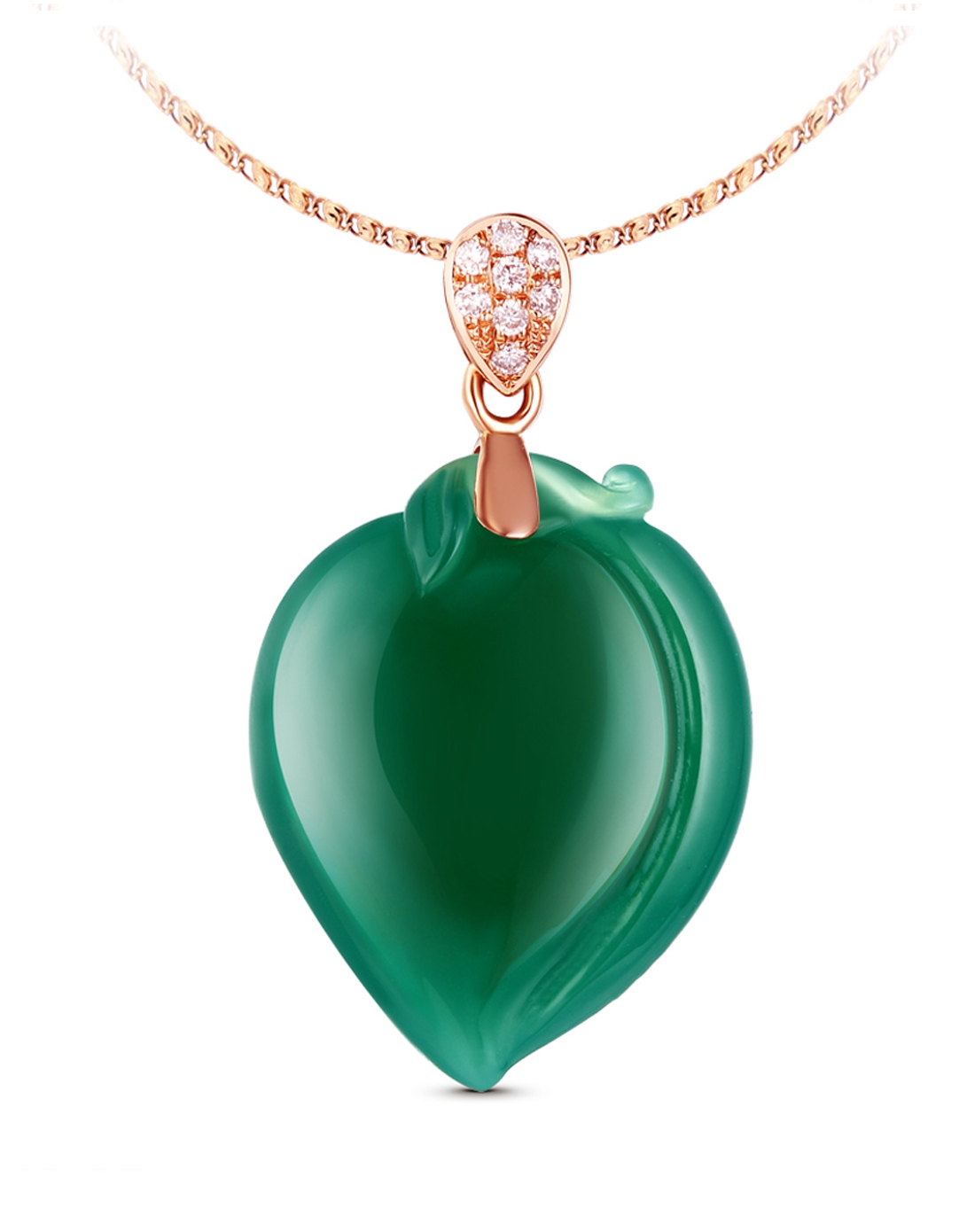 福寿果 k金玉髓吊坠