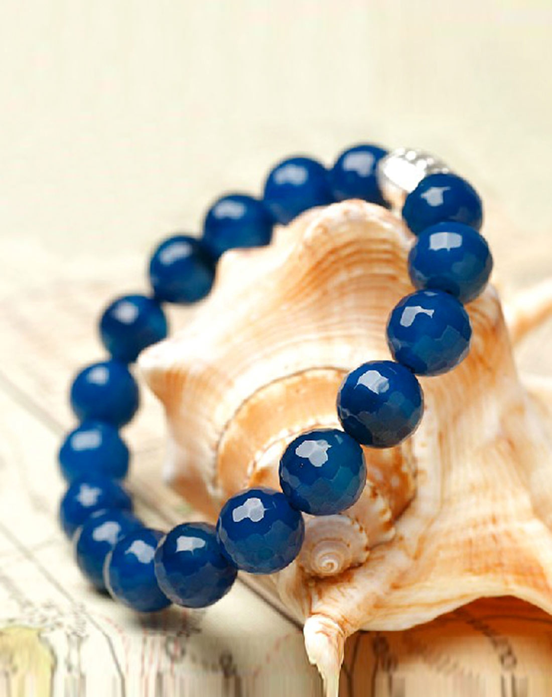 天然角度蓝玛瑙925银俏皮鱼手链附证书