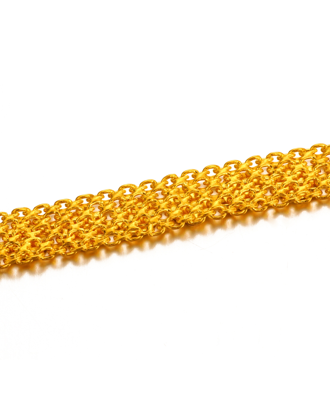 千足金黄金手链 宽版精品手链