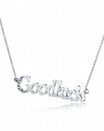 爱亿生925纯银英文goodluck字母项链