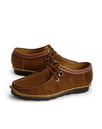 红棕色牛皮休闲单鞋