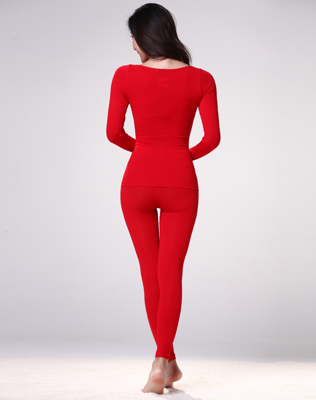 红色精致花边美体内衣套装