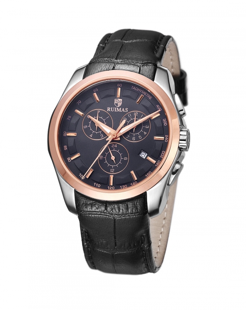 瑞马仕 黑间玫男士皮带机械表