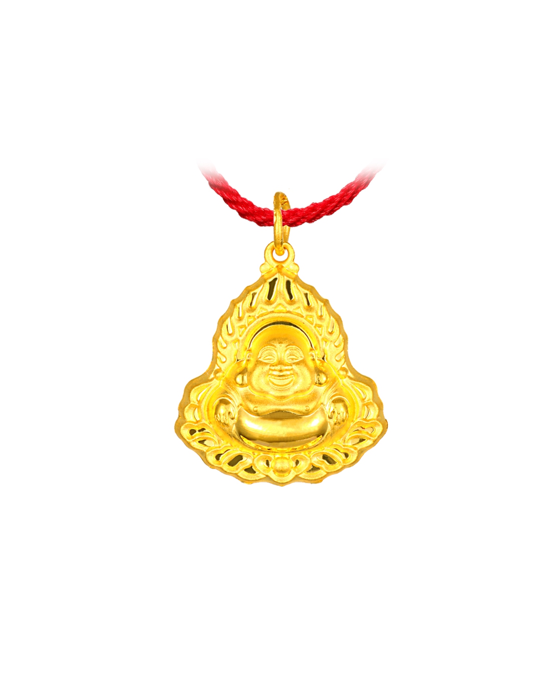 火焰双面佛 千足金吊坠