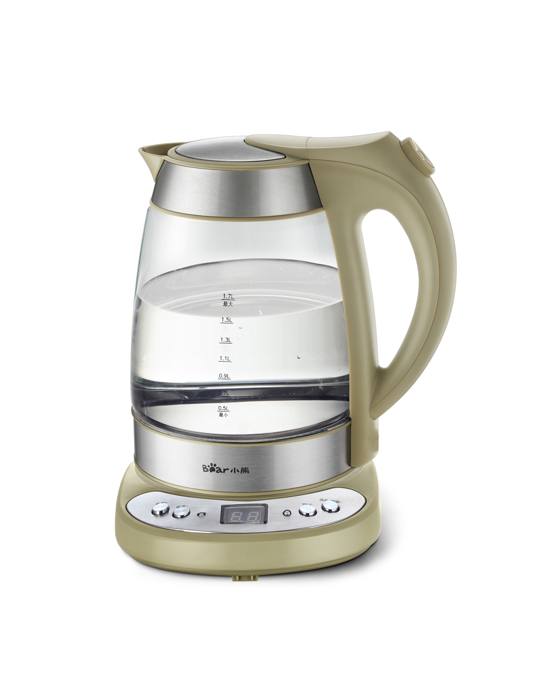 微电脑玻璃电热水壶1.7l泡花茶功能