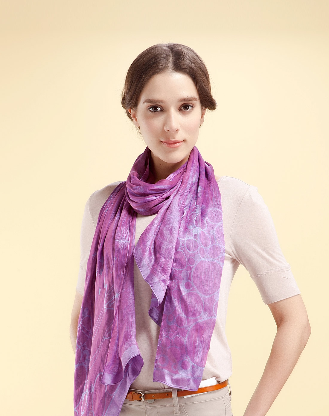 女神灯丝巾紫色
