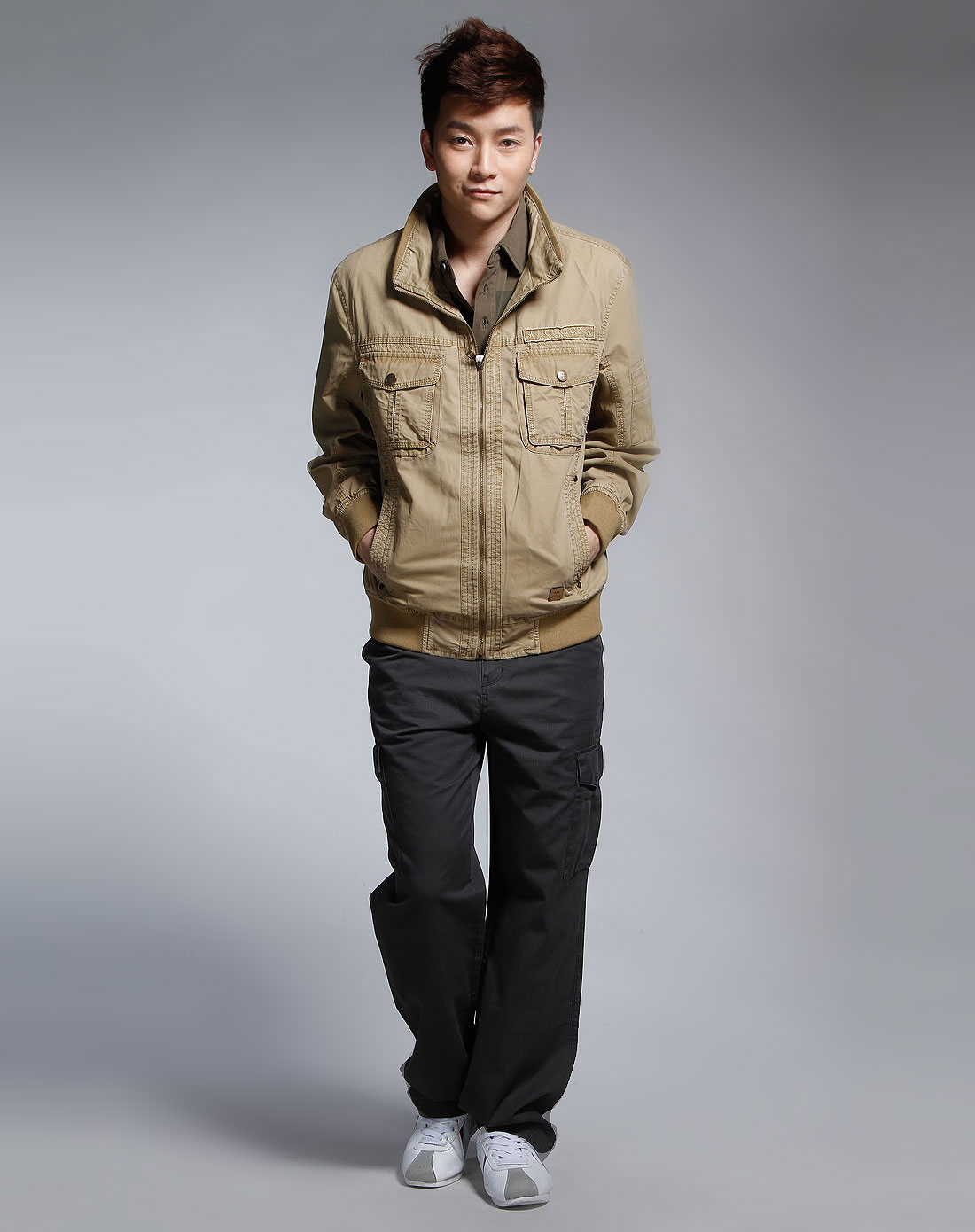 男款深卡其夹克