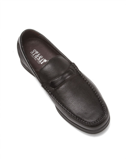 星期六st&sat-黑色摔纹牛皮商务单鞋ss3wsm510211_唯品会