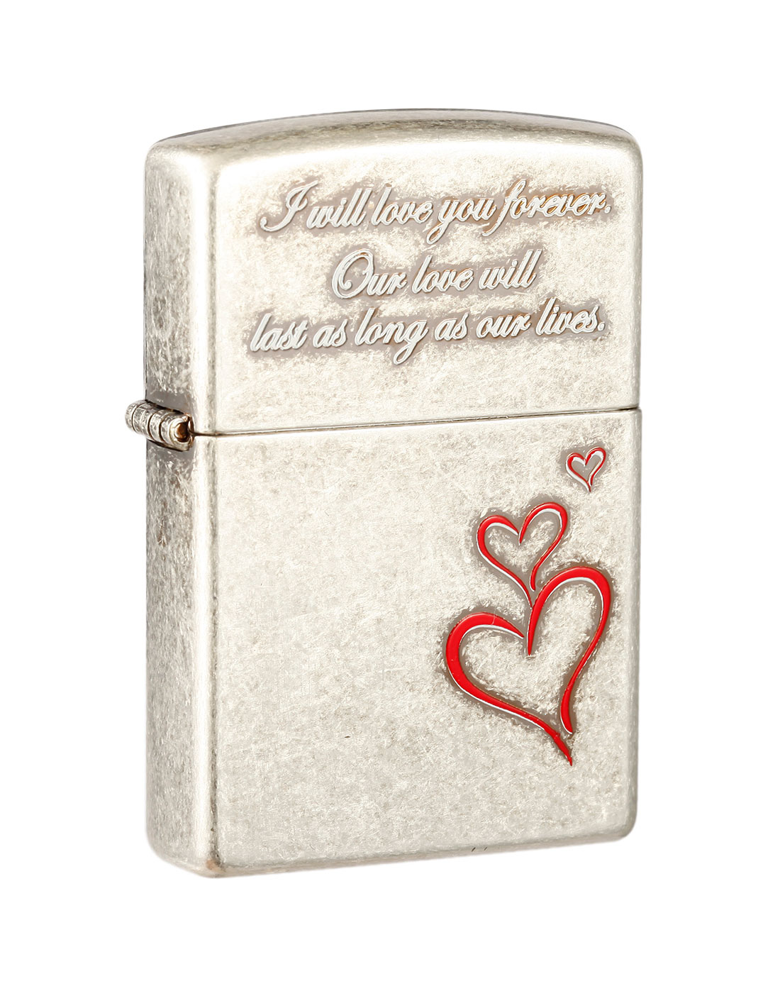 芝宝zippo打火机专场-银灰/红色心形
